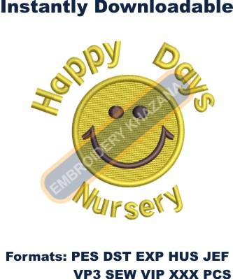Happy Days Nursery Embroidery design